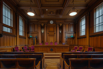 Fototapeta na wymiar Trial Elevation: Wide-angle Judge's Chair