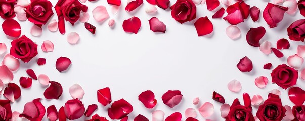 red background with petals