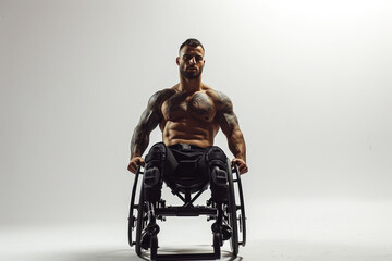 Fototapeta na wymiar Inspirational Paraplegic CEO with Dominant Demeanor