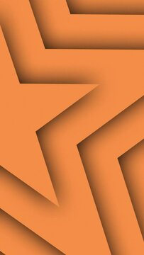 Orange color stars slowly growing from left side. Seamless loop symmetrical animation. Abstract growing half stars shape motion graphics background.