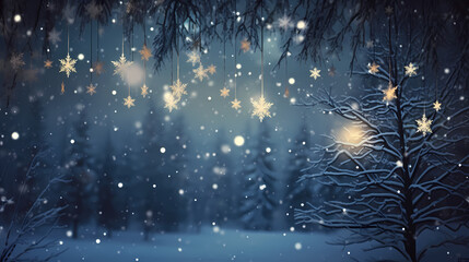 Festive snowflake background with beautiful design and space for text