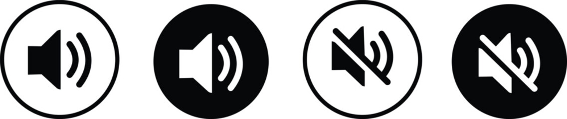 Speaker vector icon set. Mail Icon Symbols vector. symbol for web site Computer and mobile vector. Audio speaker volume, Advertising and distribution with editable stroke, on transparent background.