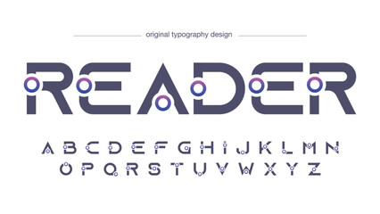 Typography technology electronic future creative font. Alphabet designs fonts set a to z. Decorative rounded fonts typeface.