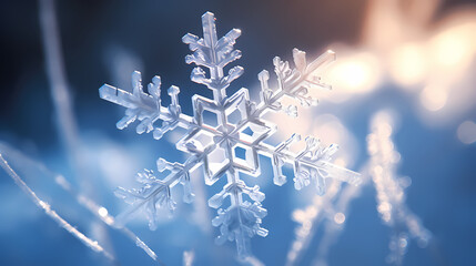 Festive snowflake background with beautiful design and space for text