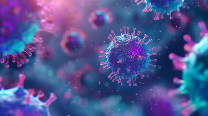 Viruses and bacterias macro abstract background.  - obrazy, fototapety, plakaty