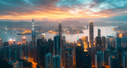 Obraz premium Night of Lujiazui, Shanghai cityscape