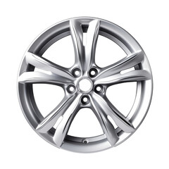 Modern shiny car rim isolated on transparent background
