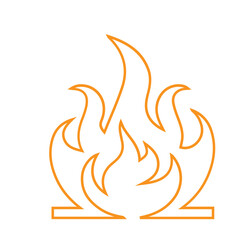 line fire flame icon set