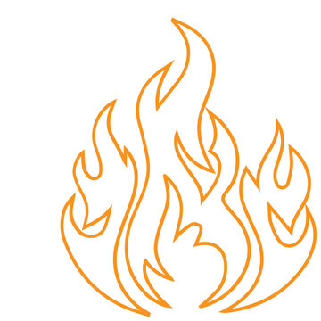 line fire flame icon set