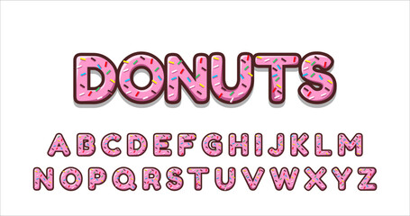 Vector of stylized modern font, uppercase and lowercase letters