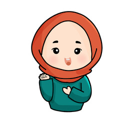 Cute moeslem girl illustration