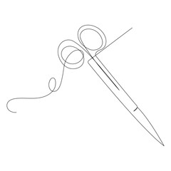 continuous single line drawing of scissors art drawing and illustration scissors symbol concept design
