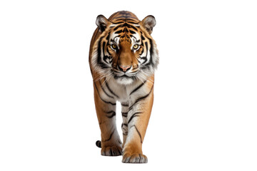 Obraz premium Big male tiger. Panthera tiger isolated on white transparent background.