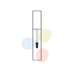 Lash serum bottle with colorful drops. Product for salon beauty procedure. Professional product for after lifting lashes for lashmaker.