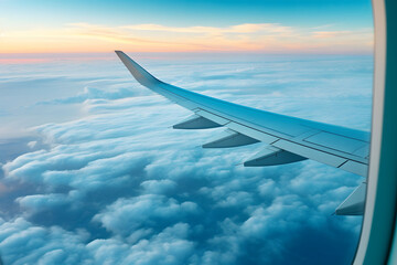 Obraz premium looking through a big jet passenger plane window