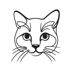 Vector illustration. cat in one line. pet logo