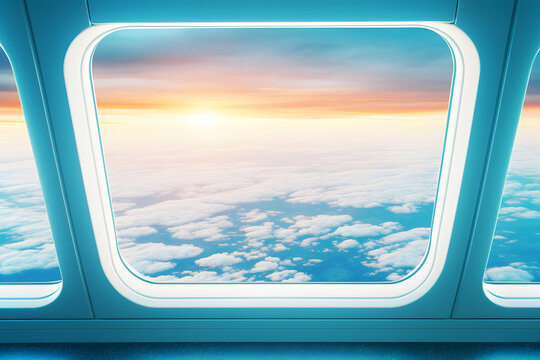 looking through a big jet passenger plane window