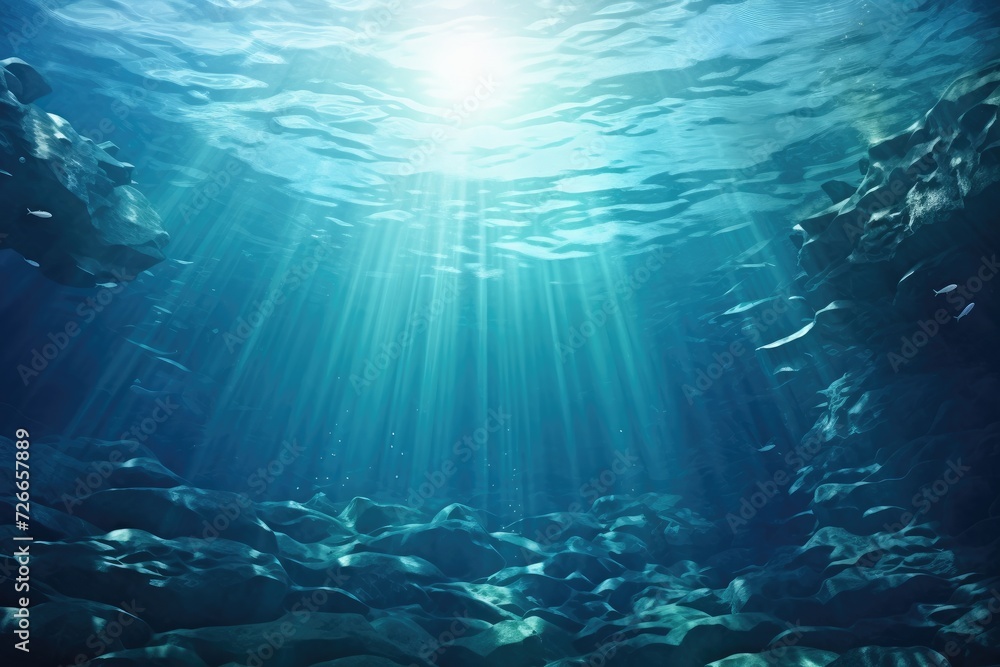 Poster a vast number of fish swim together in a mesmerizing display of movement and unity under the clear b