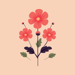 flat flower vector illustration