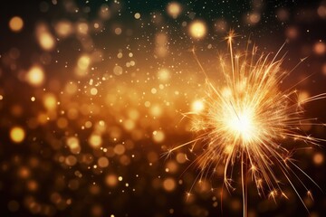 Abstract bokeh background for New Year and Christmas with sparklers, Sparkler New Year background, AI Generated