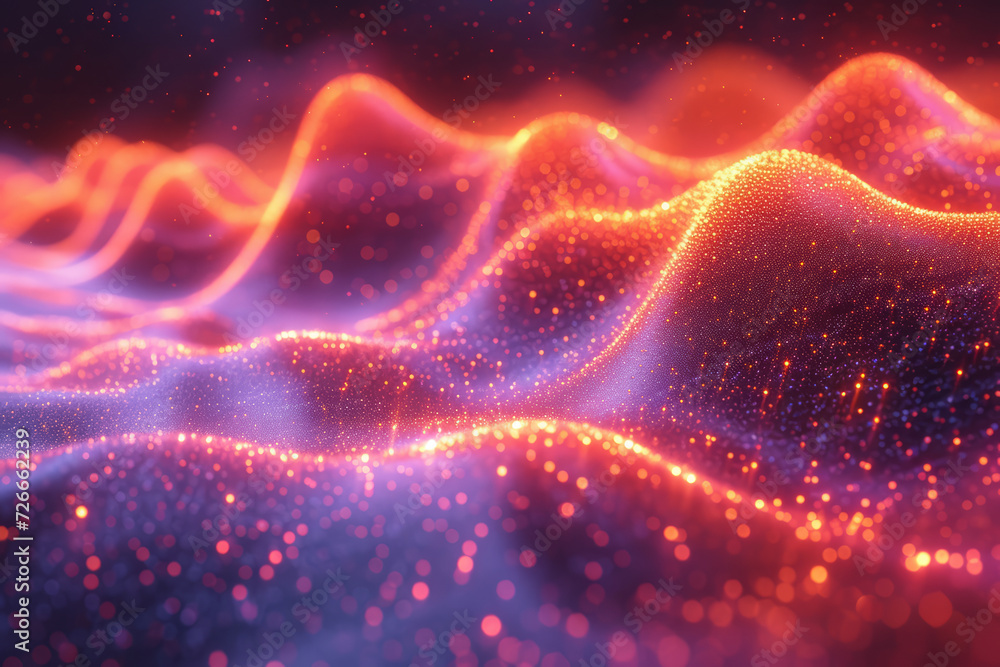 Poster a conceptual image created by ai, visualizing the sound waves of a symphony in vibrant, dynamic form