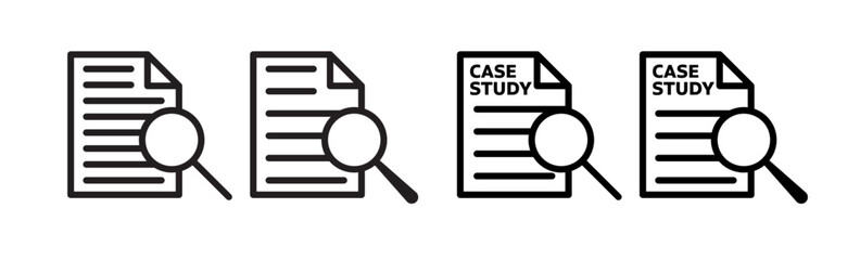 Case study vector icon set