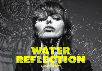 Water Circle Reflection Photo Effect Mockup With Generative AI Preview