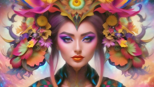 fantasy woman in flowers