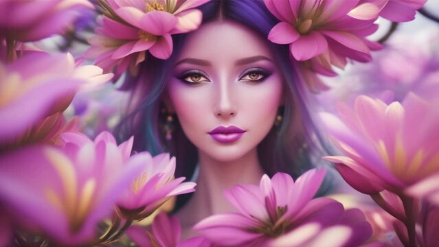 fantasy woman in flowers