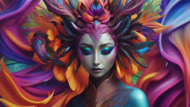 fantasy woman in flowers