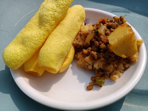 Yellow pipe fryums for food, aloo ponga,fryums pasta pasta, fryum, food, Fried and Spicy Tasty yellow salted pipe, Salted Refill, Most famous and delicious wheat flour Snacks or Fryums, Frymus snack
