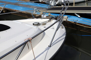 A pier for mooring boats and yachts in the port of Tel Aviv.