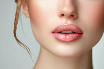 injections of lip filler to achieve bigger lips. Generative Ai. - obrazy, fototapety, plakaty