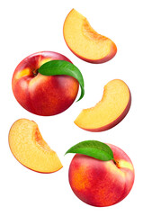 Fresh organic peach isolated