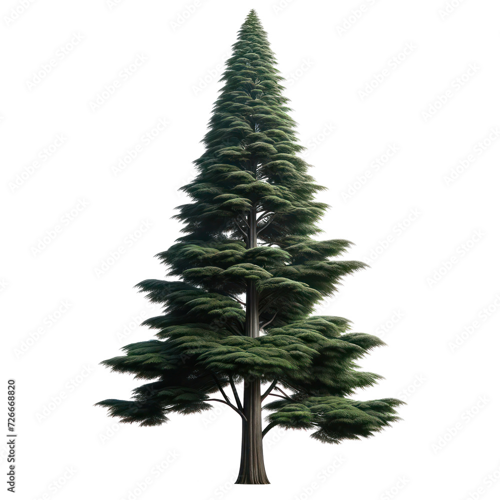 Poster cypress tree isolated on transparent background