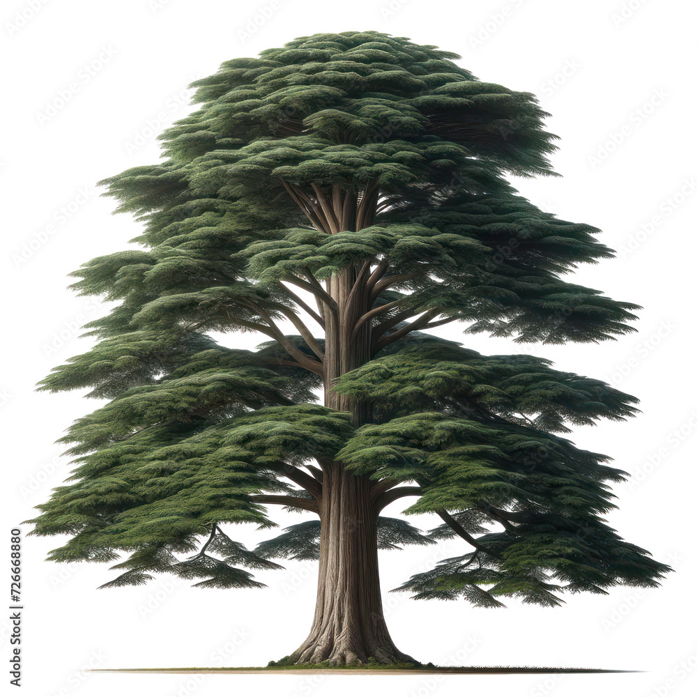 Poster cedar tree isolated on transparent background