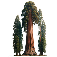 Redwood tree Isolated on transparent background