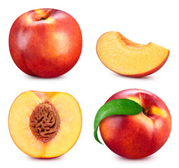 Fresh organic peach isolated