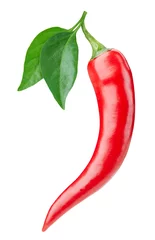 Tuinposter Fresh organic red hot chili pepper isolated © Maks Narodenko
