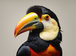 Colorful Toucan Standing Out on White