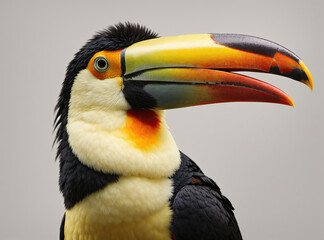 Naklejka premium Exquisite Toucan Amidst Whiteness