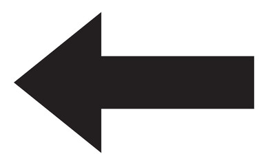 Arrow to the left / black and white, vector, isolated