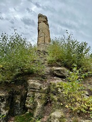 Wanderer an den Klusfelsen bei Halberstadt