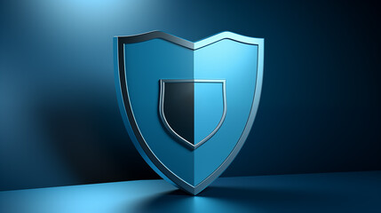 A blue, glossy shield, ai generated