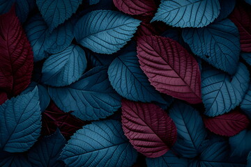 red and blue leaves