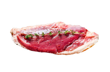 Raw duck breast meat  Isolated, Transparent background.