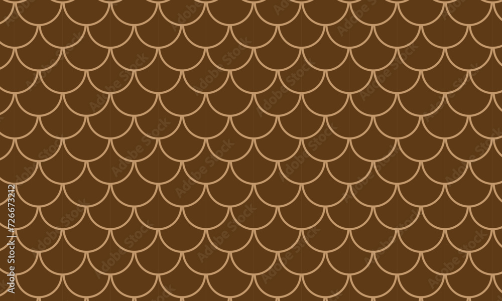 Poster abstract repeatable seamless brown mermaid scale pattern.