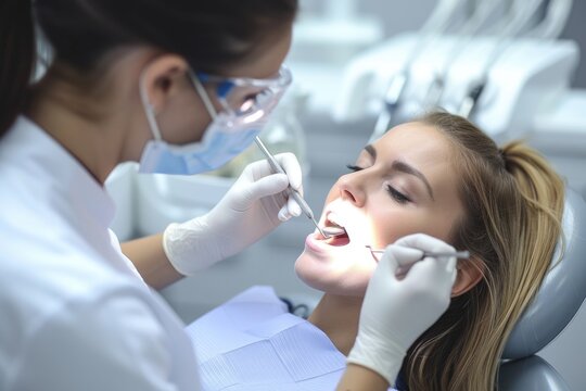The customer is receiving dental treatment from a dentist. Generative Ai.