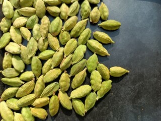 Elaichi or cardamom pods background 