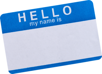Badge for name ''HELLO my name is'' - Ready to use PNG Cutout Premium Isolated Image